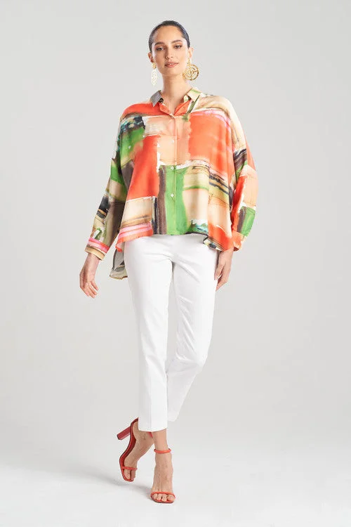 Women's Everyday Wear Lingerie Hikaru Cotton Silk Caftan Shirt