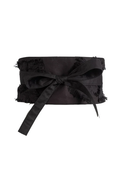Women's Bridal Lingerie Collection Cotton Poplin Applique Obi Belt