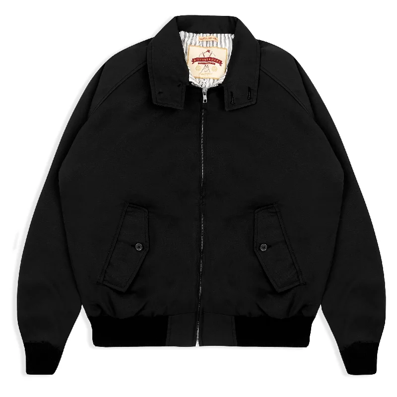 Fleece - lined men jackets for cold - weather commutingBurrows & Hare McQueen Harrington Jacket - Black Fleece - lined men jackets for cold - weather commutingBurrows & Hare McQueen Harrington Jacket - Black