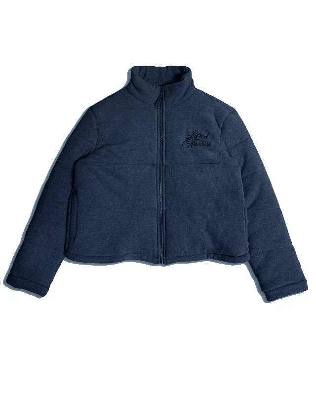 Plus - size men jackets with adjustable drawstrings for a comfortable fit"Modular" Knitted Puffer Jacket (Navy) Plus - size men jackets with adjustable drawstrings for a comfortable fit"Modular" Knitted Puffer Jacket (Navy)