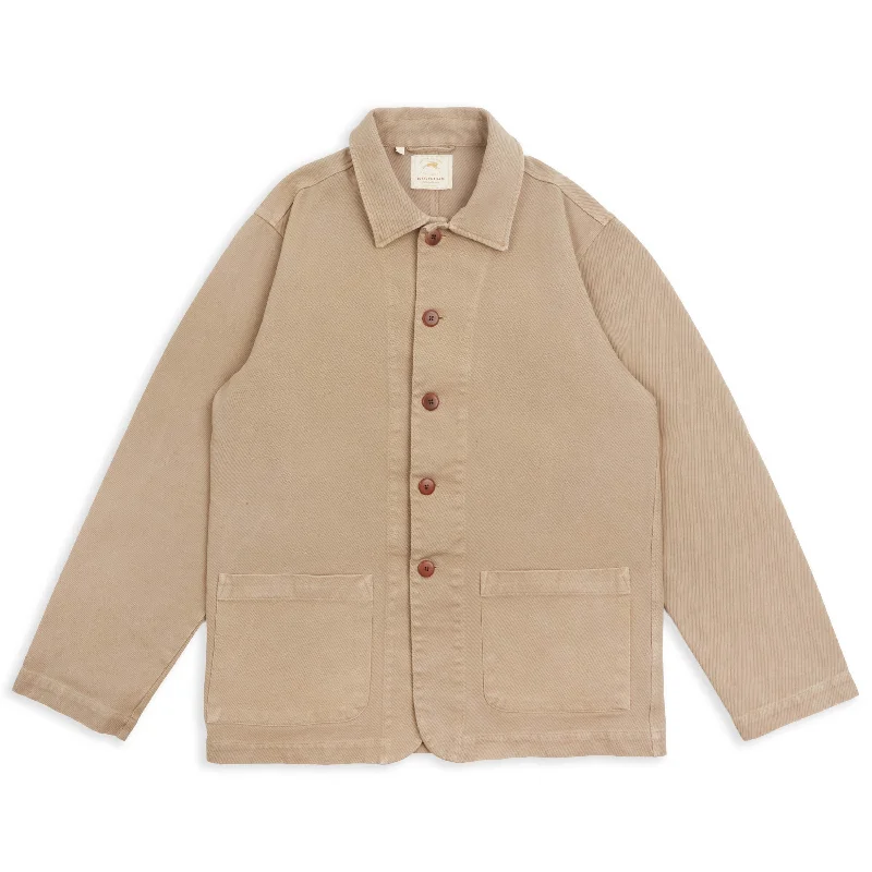 Embroidered men jackets with intricate floral designs for a unique aestheticBurrows & Hare Cavalry Twill Jacket - Dyed Beige Embroidered men jackets with intricate floral designs for a unique aestheticBurrows & Hare Cavalry Twill Jacket - Dyed Beige