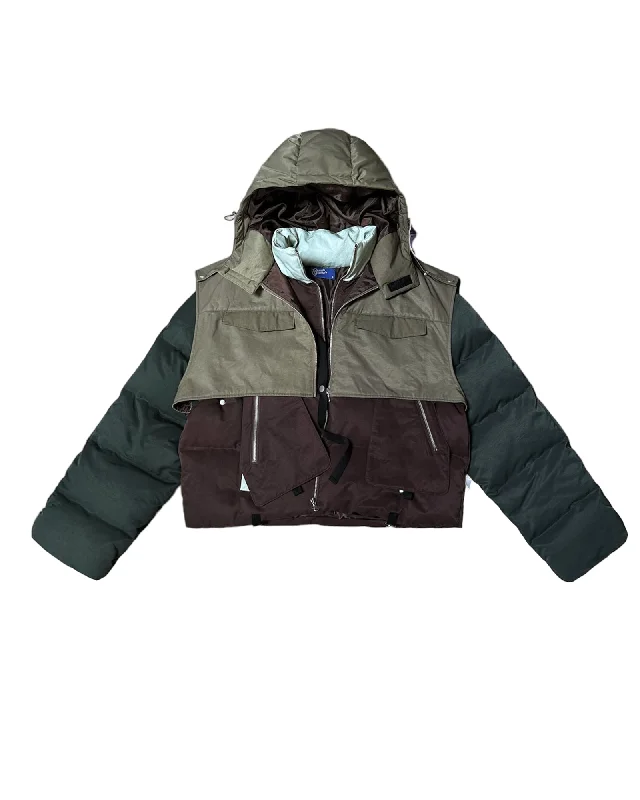 Corduroy men jackets in earthy tones for a rustic charm"Daphne" Layered Utility Puffer Jacket (Forest) Corduroy men jackets in earthy tones for a rustic charm"Daphne" Layered Utility Puffer Jacket (Forest)