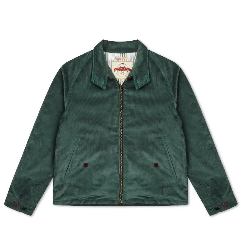 Denim men jackets with embroidered patches for a personalized touchBurrows & Hare Harrington Jacket - Green Denim men jackets with embroidered patches for a personalized touchBurrows & Hare Harrington Jacket - Green