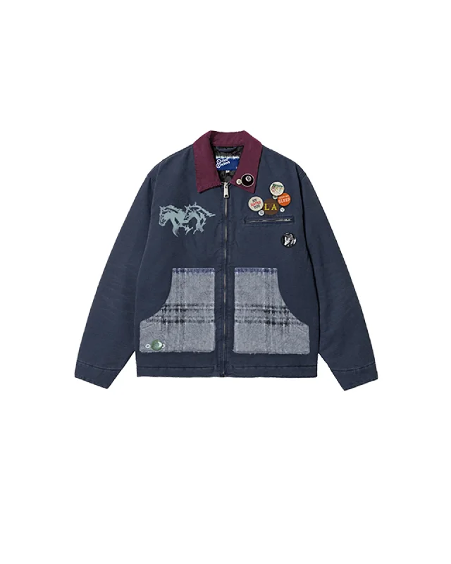 Men jackets with a zip - off sleeves to convert to a vest"Relly" Mohair Work Jacket (Navy/Mohair) Men jackets with a zip - off sleeves to convert to a vest"Relly" Mohair Work Jacket (Navy/Mohair)