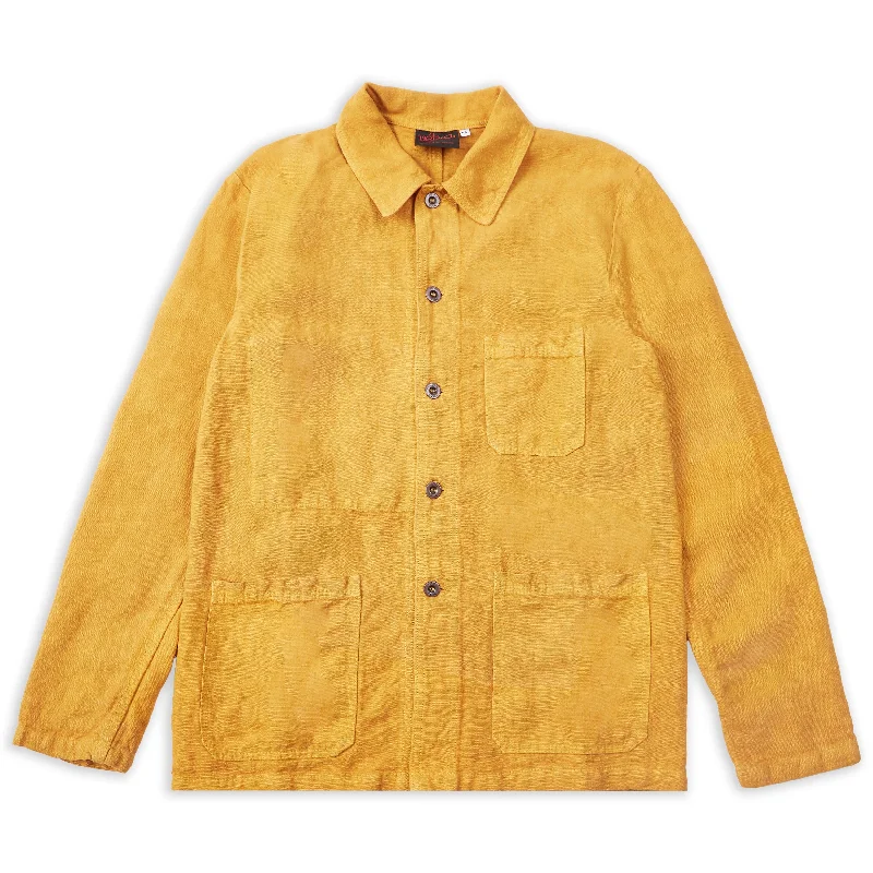 Corduroy men jackets in earthy tones for a rustic charmHeavy Linen Jacket - Corn
