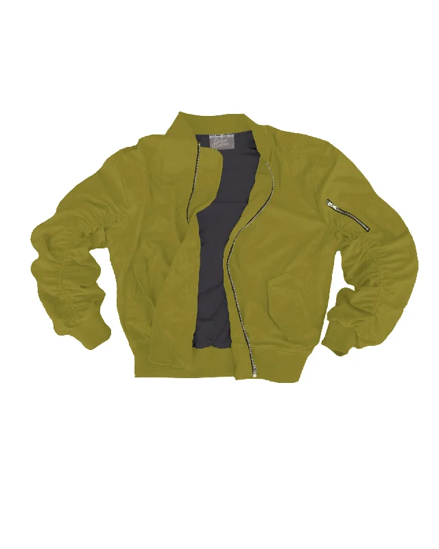 Slim - fit leather men jackets with a distressed finish for a rugged look"Bird" Bomber Jacket (Goldenrod) Slim - fit leather men jackets with a distressed finish for a rugged look"Bird" Bomber Jacket (Goldenrod)