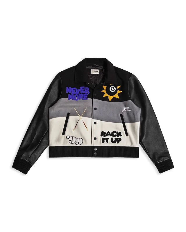 Checkered men jackets in a plaid pattern for a preppy appearance"House Party" Collared Varsity Jacket (Black) Checkered men jackets in a plaid pattern for a preppy appearance"House Party" Collared Varsity Jacket (Black)