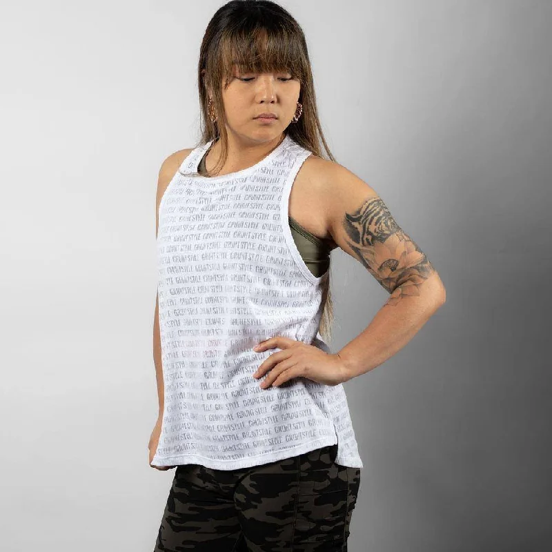vintage style men's tank topsWomen's Burn Out Tank - White
