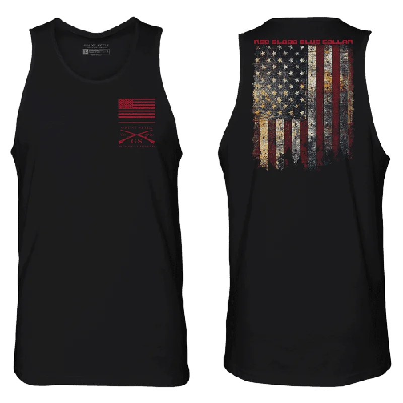 men's tank tops for runningRed Blood Blue Collar® Tank - Black