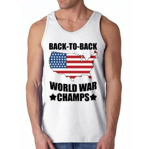 men's tank tops for casual wearBack to Back World War champs Mens Tank Top