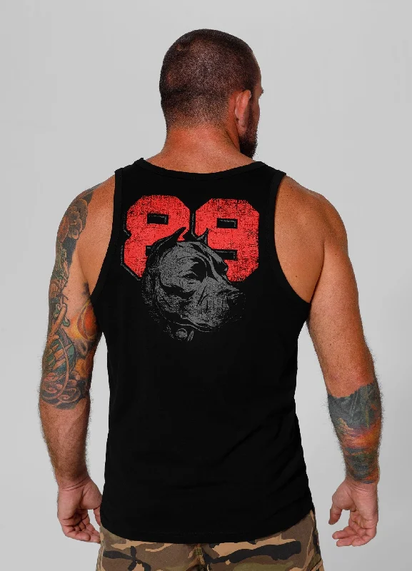 breathable men's tank topsMen's Tank Top Slim Fit Dog 89 - Black