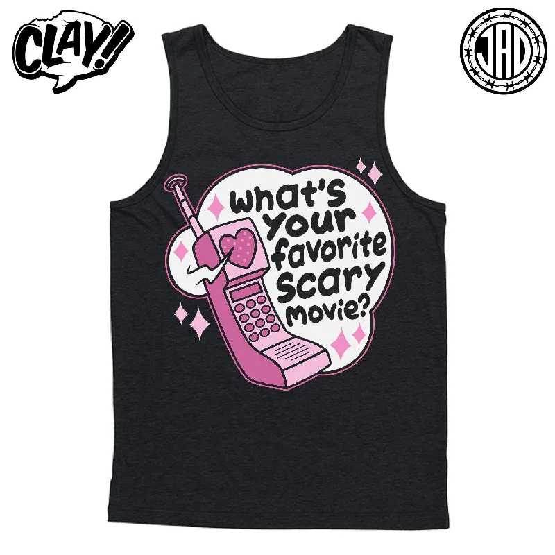 men's tank tops for casual wearWhat's Your Favorite Scary Movie - Men's (Unisex) Tank