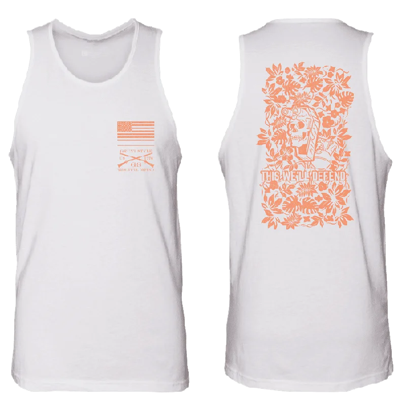 men's tank tops for cyclingMen's Tropical Death Tank - White