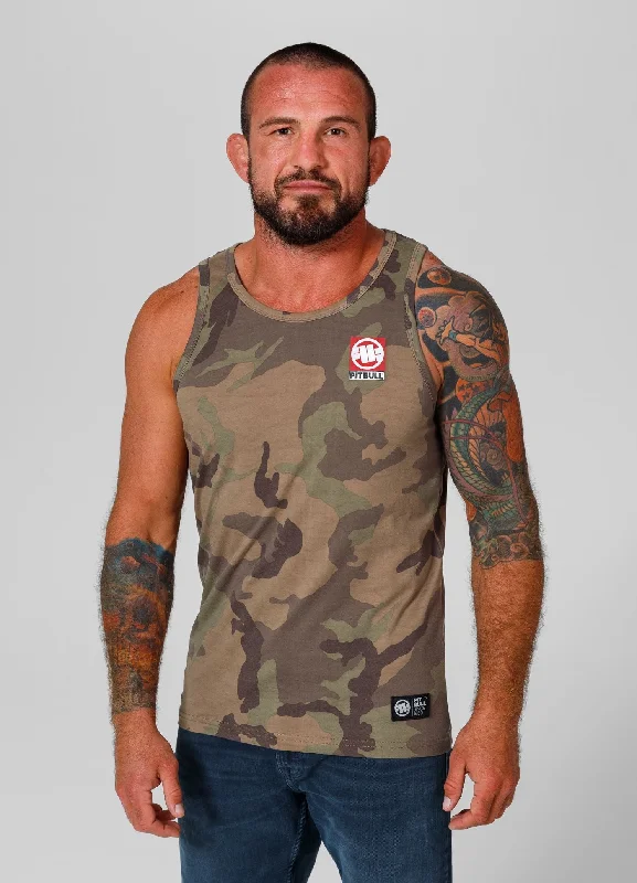 men's tank tops for sportsMen's Tank Top Slim Fit Small Hilltop - Woodland Camo