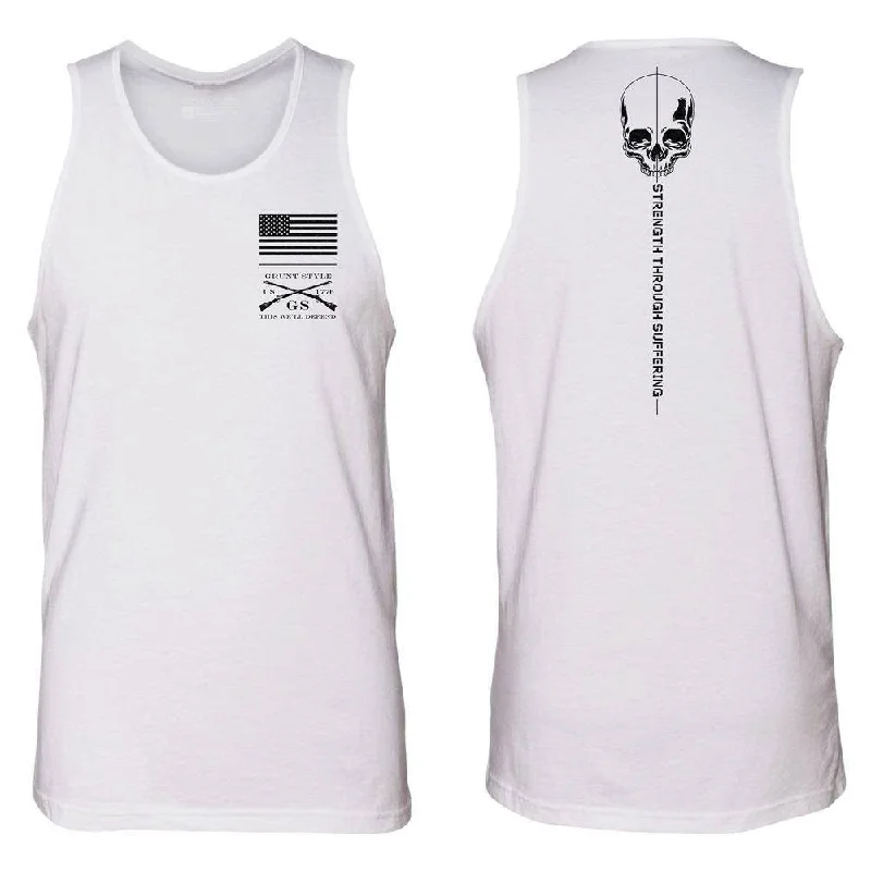 men's oversized tank topsMen's Strength Through Suffering Tank - White