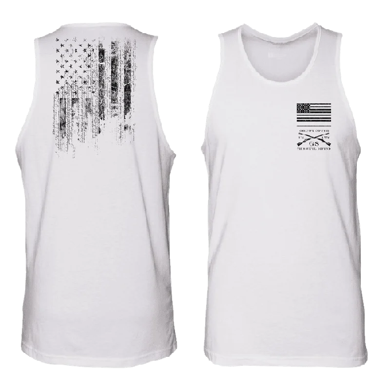 retro men's tank tops1776 Flag Tank - White
