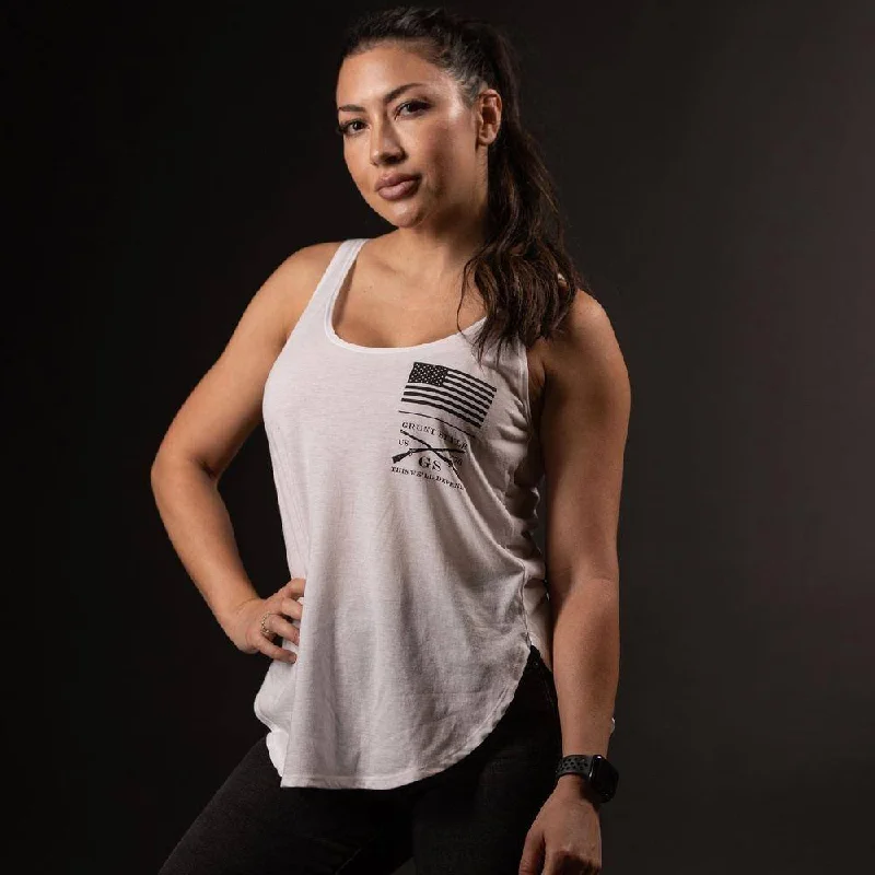 men's muscle tank topsWomen's Strength Through Suffering Flowy Tank - White