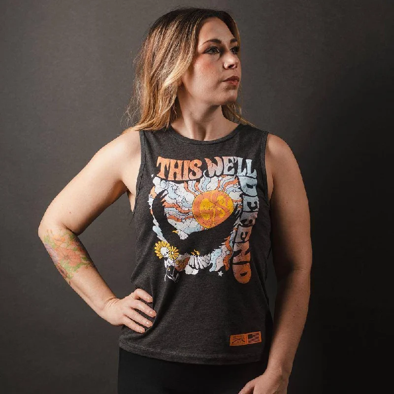 retro men's tank topsWomen's Trippy Eagle Everyday Tank - Dark Heather Gray