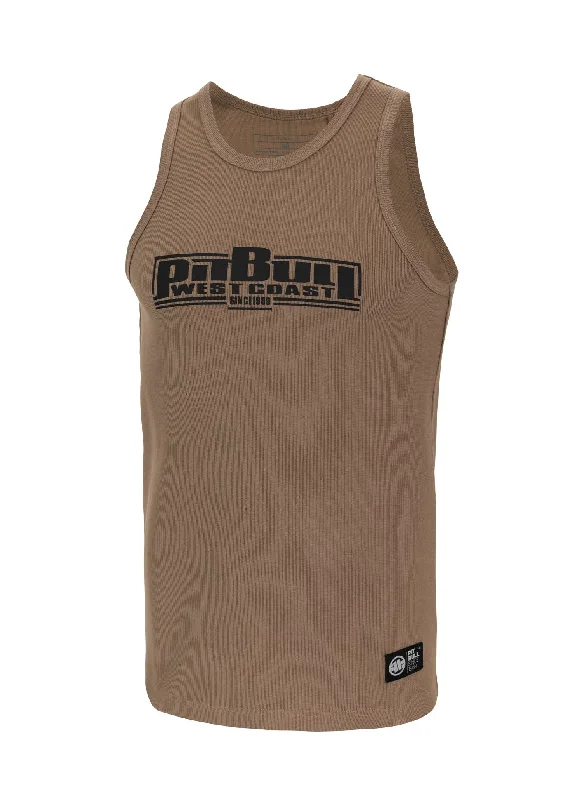 men's tank tops for martial artsMen's Tank Top Rib BOXING - Coyote brown