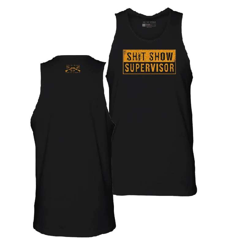 men's tank tops with racerbackSh*t Show Supervisor Tank - Black