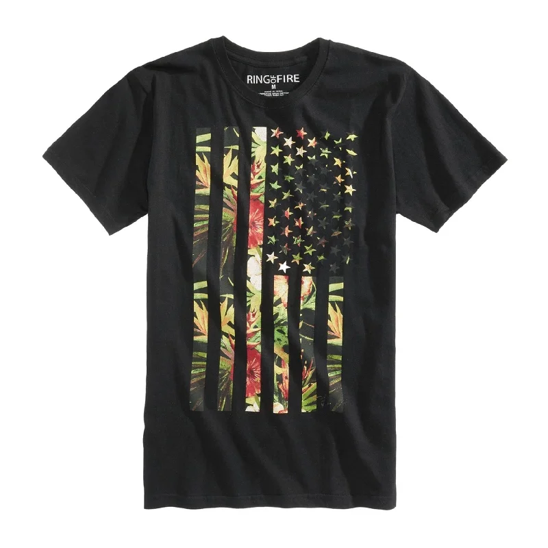 Men's v - neck muscle t - shirts for a body - building aestheticHenley - Style Men T - Shirt with a Button - Placket DesignRing Of Fire Mens Tropical Flag Graphic T-Shirt, Black, X-Large