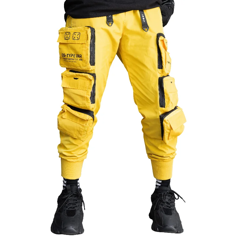 Men's cargo pants with elastic cuffs for a snug fit around the anklesZip - Pocket Men Cargo Pants to Keep Valuables Safe and SecureCG-Type 08R Gold Cargo Pants Men's cargo pants with elastic cuffs for a snug fit around the anklesZip - Pocket Men Cargo Pants to Keep Valuables Safe and SecureCG-Type 08R Gold Cargo Pants
