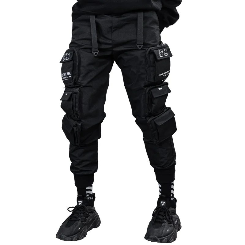 Men's cargo pants with elastic cuffs for a snug fit around the anklesZip - Pocket Men Cargo Pants to Keep Valuables Safe and SecureCG-Type 08R(U) Black Cargo Pants Men's cargo pants with elastic cuffs for a snug fit around the anklesZip - Pocket Men Cargo Pants to Keep Valuables Safe and SecureCG-Type 08R(U) Black Cargo Pants
