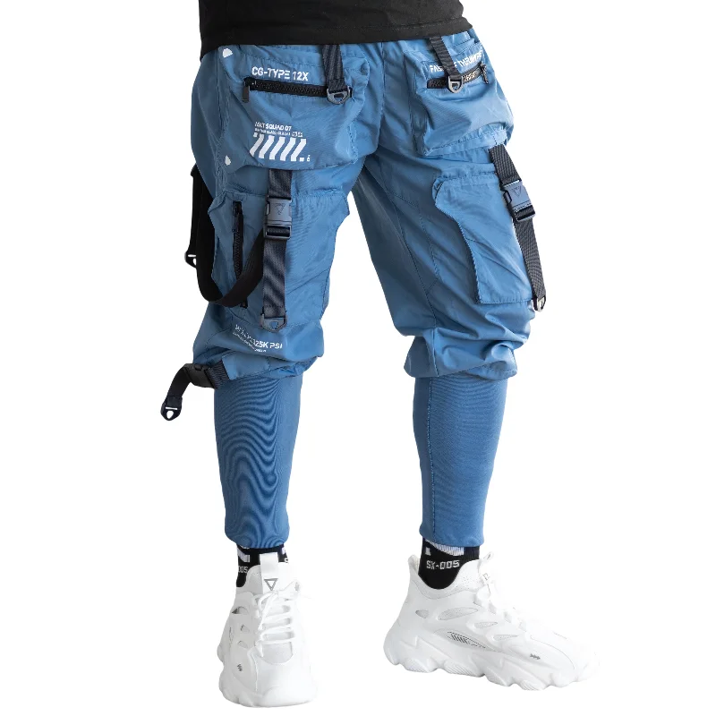 Men's cargo pants with a side - release buckle belt for a secure fitCargo Pants with a Utility - Strap Design for Hanging Small Tools or GearCG-Type 12X(U) Cyan Cargo Pants Men's cargo pants with a side - release buckle belt for a secure fitCargo Pants with a Utility - Strap Design for Hanging Small Tools or GearCG-Type 12X(U) Cyan Cargo Pants