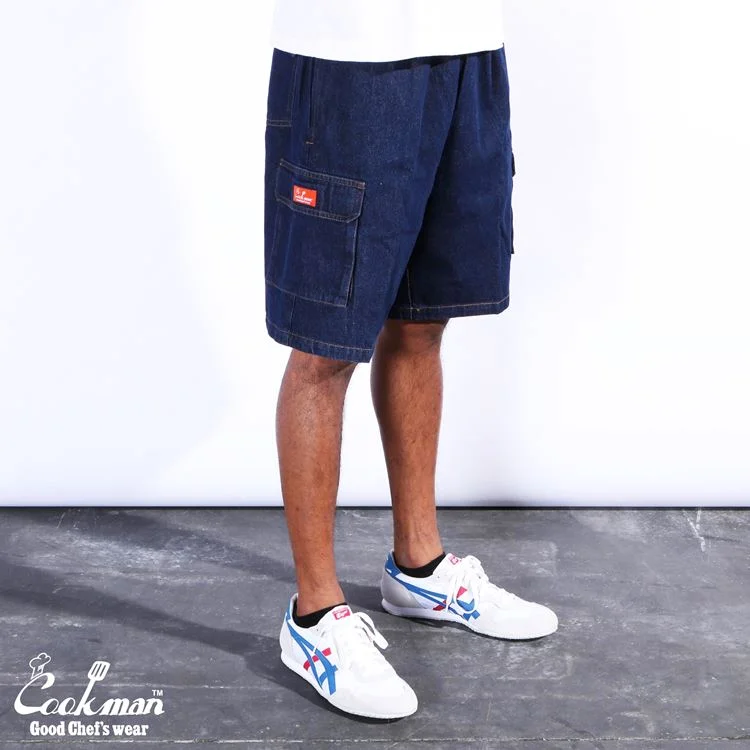 Men's high - waisted cargo pants with multiple pockets for added storageWaterproof Men Cargo Pants for Wet and Rainy Outdoor ConditionsCookman Chef Short Pants Cargo - Denim : Navy