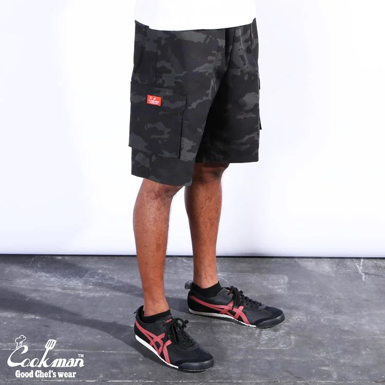 Men's cargo pants with a cargo pocket on the back for easy accessCordura - Lined Men Cargo Pants for Extra Strength and Abrasion ResistanceCookman Chef Short Pants Cargo - Ripstop : Woodland Camo Black Men's cargo pants with a cargo pocket on the back for easy accessCordura - Lined Men Cargo Pants for Extra Strength and Abrasion ResistanceCookman Chef Short Pants Cargo - Ripstop : Woodland Camo Black