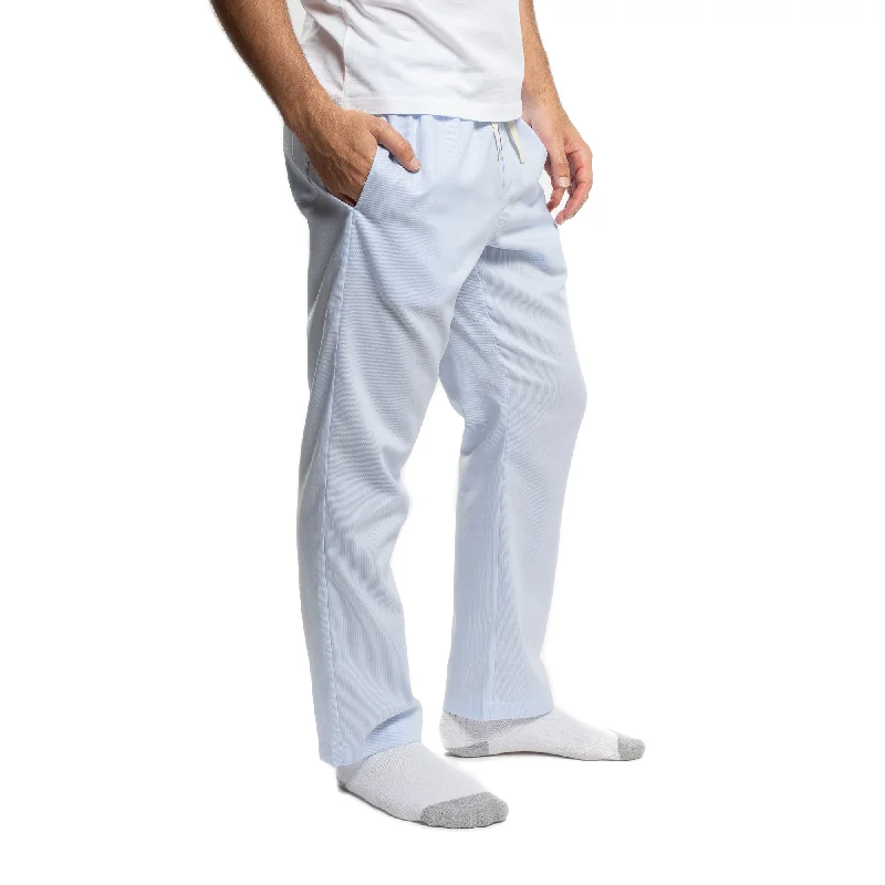 Men's flat - front casual dress pants for semi - formal eventsReflective - Striped Men Casual Pant for Nighttime VisibilityCotton Pajama Pants - Blue Pinstripe Men's flat - front casual dress pants for semi - formal eventsReflective - Striped Men Casual Pant for Nighttime VisibilityCotton Pajama Pants - Blue Pinstripe