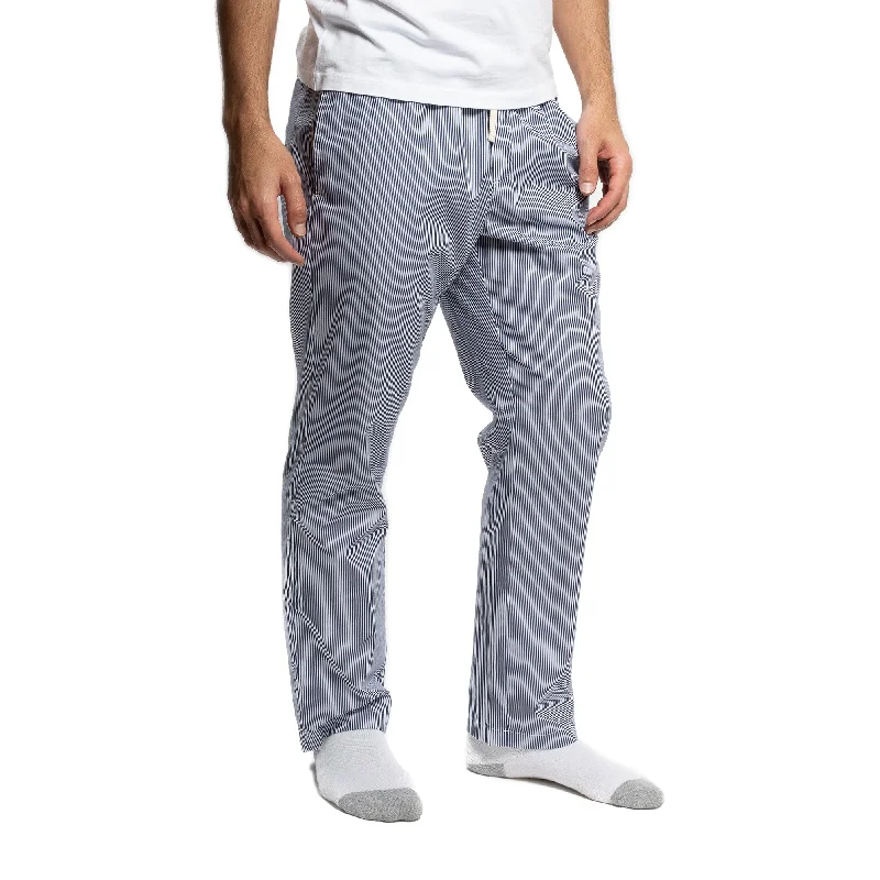 Men's side - stripe casual track pants for a sporty lookDouble - Knee Men Casual Pant for Extra Durability during Physical ActivitiesCotton Pajama Pants - Navy Stripe Men's side - stripe casual track pants for a sporty lookDouble - Knee Men Casual Pant for Extra Durability during Physical ActivitiesCotton Pajama Pants - Navy Stripe