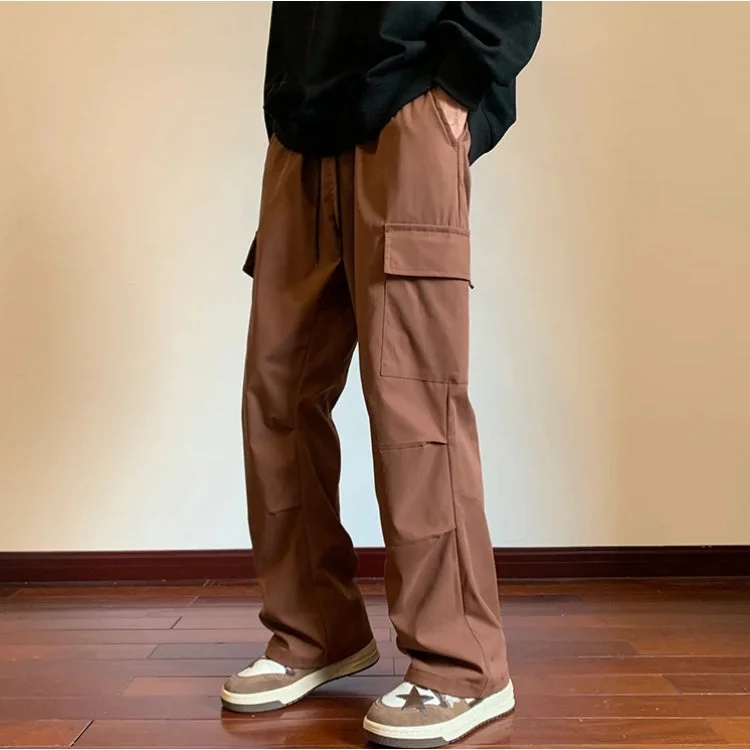 Men's cargo pants with a camo - patterned interior for a unique touchReflective - Trimmed Men Cargo Pants for Nighttime Visibility and SafetyDrawstring Cargo Parachute Pants Men's cargo pants with a camo - patterned interior for a unique touchReflective - Trimmed Men Cargo Pants for Nighttime Visibility and SafetyDrawstring Cargo Parachute Pants