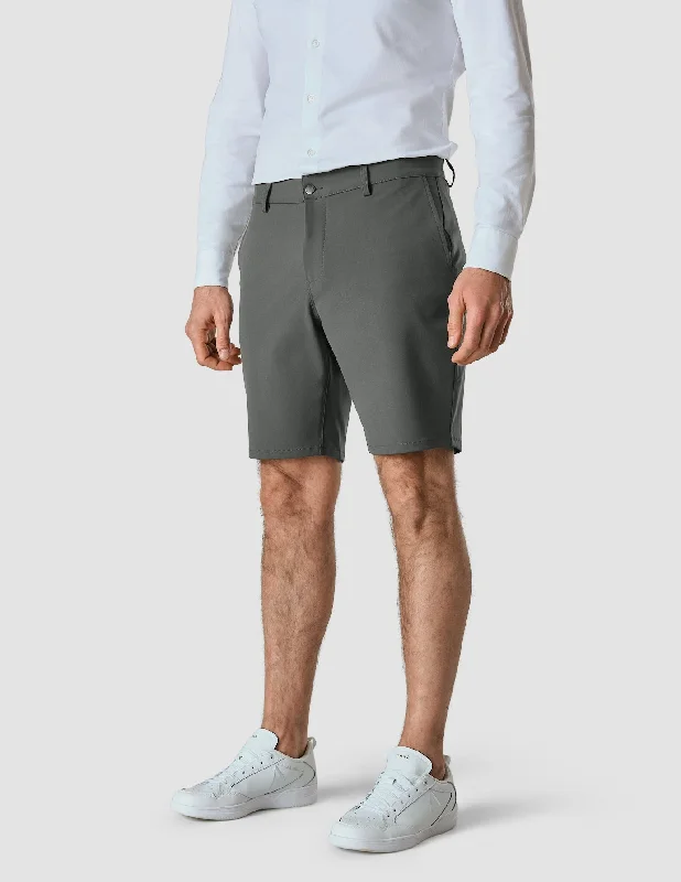 Men's flat - front chino shorts for semi - formal summer eventsZip - Off Men Shorts Converting from Pants to Shorts for VersatilityEssential Shorts Grey Men's flat - front chino shorts for semi - formal summer eventsZip - Off Men Shorts Converting from Pants to Shorts for VersatilityEssential Shorts Grey