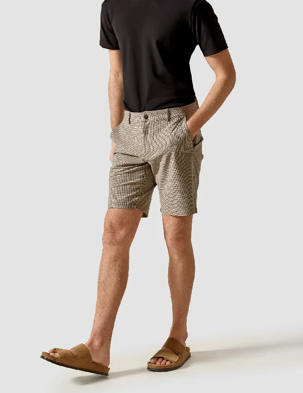 Men's camo print cargo shorts for outdoor adventuresElastic - Waistband Men Shorts for Comfortable and Easy - WearEssential Shorts Mini Brown Check Men's camo print cargo shorts for outdoor adventuresElastic - Waistband Men Shorts for Comfortable and Easy - WearEssential Shorts Mini Brown Check