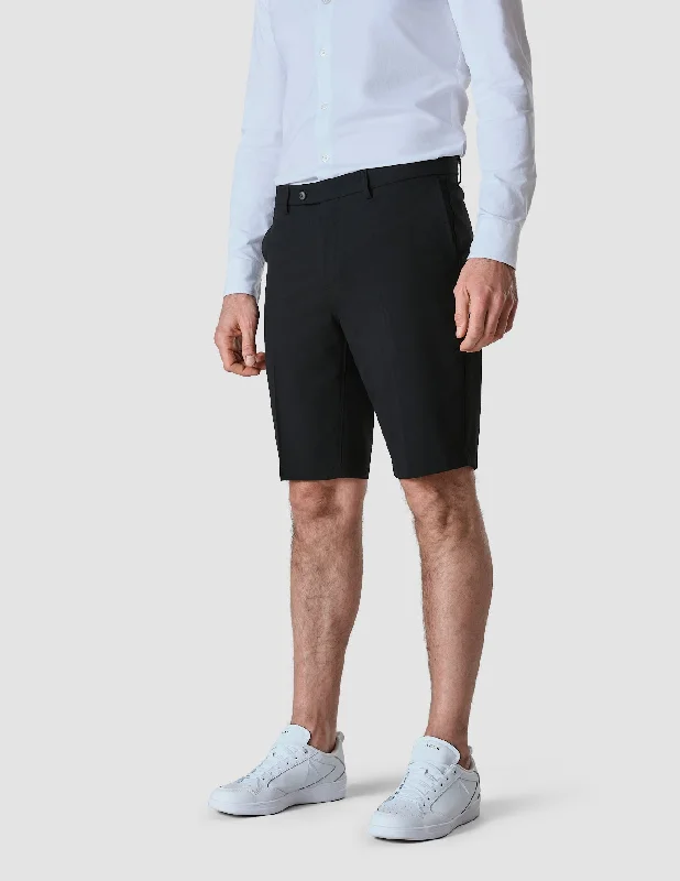 Men's wide - leg linen blend shorts for a relaxed beachside vibeColor - Blocked Men Shorts with a Bold and Fashionable StatementEssential Suit Shorts Black Men's wide - leg linen blend shorts for a relaxed beachside vibeColor - Blocked Men Shorts with a Bold and Fashionable StatementEssential Suit Shorts Black
