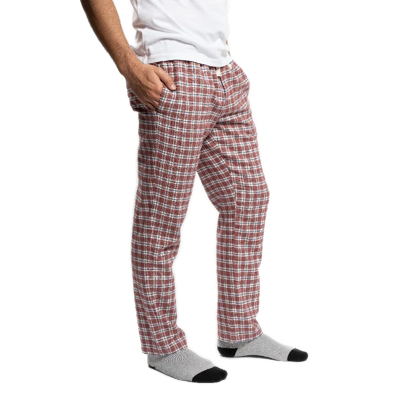 Men's distressed casual cotton pants for a laid - back bohemian styleButton - Detail Men Casual Pant with Decorative Buttons for Added StyleFlannel Pajama Pants - Red Windowpane Men's distressed casual cotton pants for a laid - back bohemian styleButton - Detail Men Casual Pant with Decorative Buttons for Added StyleFlannel Pajama Pants - Red Windowpane