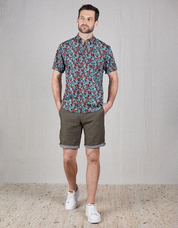 Men's elastic waistband lounge shorts for lazy weekends at homeChino Men Shorts with a Classic and Versatile LookIsland Brown Birdseye Shorts Men's elastic waistband lounge shorts for lazy weekends at homeChino Men Shorts with a Classic and Versatile LookIsland Brown Birdseye Shorts