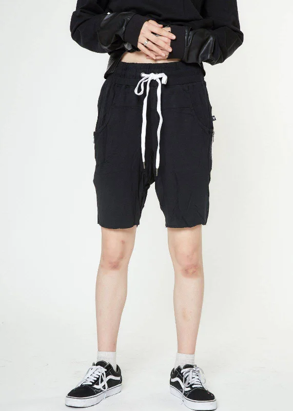 Men's button - fly denim work shorts for durability on the jobAdjustable - Length Men Shorts with Roll - Up OptionsKonus Men's Drop Crotch Shorts With Zipper Pockets in Black Men's button - fly denim work shorts for durability on the jobAdjustable - Length Men Shorts with Roll - Up OptionsKonus Men's Drop Crotch Shorts With Zipper Pockets in Black
