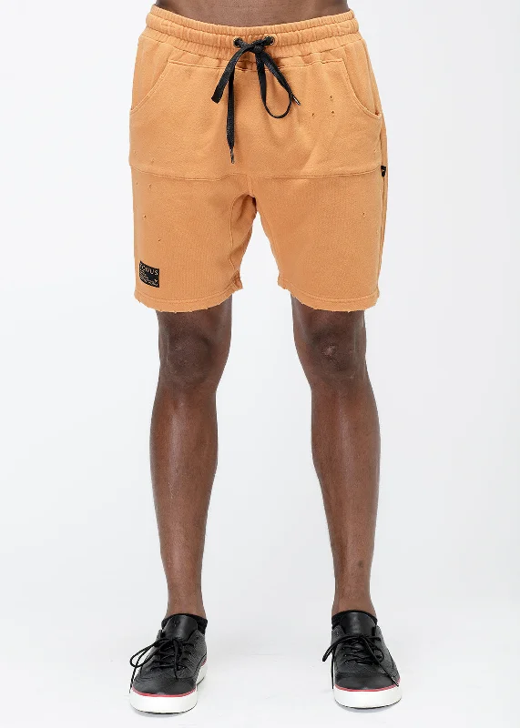 Men's flat - front chino shorts for semi - formal summer eventsZip - Off Men Shorts Converting from Pants to Shorts for VersatilityKonus Men's Garment Dyed French Terry Shorts in Orange Men's flat - front chino shorts for semi - formal summer eventsZip - Off Men Shorts Converting from Pants to Shorts for VersatilityKonus Men's Garment Dyed French Terry Shorts in Orange