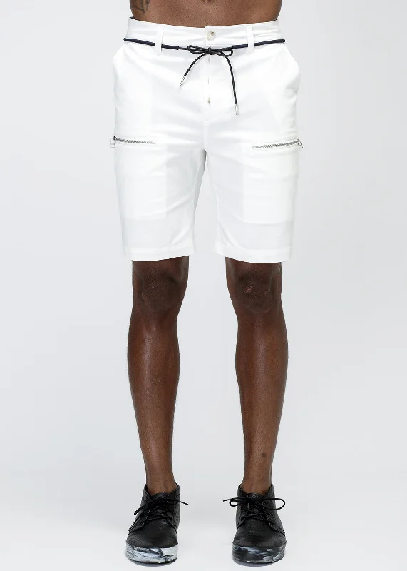 Men's elastic waistband lounge shorts for lazy weekends at homeChino Men Shorts with a Classic and Versatile LookKonus Men's Zipper Cargo Shorts With Drawcord in White Men's elastic waistband lounge shorts for lazy weekends at homeChino Men Shorts with a Classic and Versatile LookKonus Men's Zipper Cargo Shorts With Drawcord in White