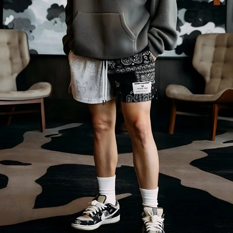 Men's elastic waistband lounge shorts for lazy weekends at homeChino Men Shorts with a Classic and Versatile LookPaisley Shorts Men's elastic waistband lounge shorts for lazy weekends at homeChino Men Shorts with a Classic and Versatile LookPaisley Shorts