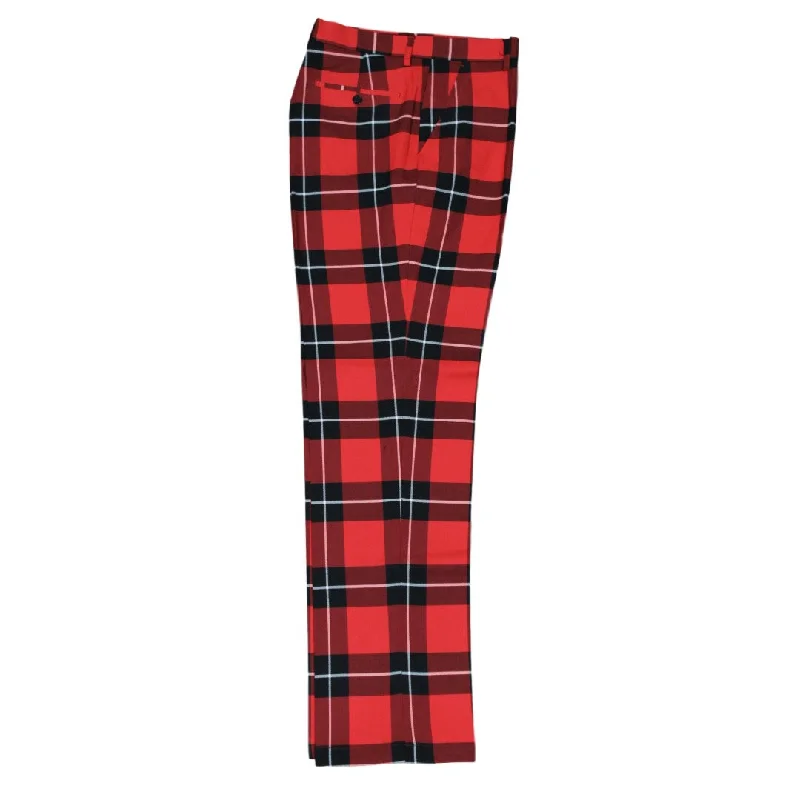 Men's pastel colored casual cotton pants for a spring - friendly styleSuspender - Ready Men Casual Pant for a Vintage and Dapper StylePlaid Red Black White Pants Men's pastel colored casual cotton pants for a spring - friendly styleSuspender - Ready Men Casual Pant for a Vintage and Dapper StylePlaid Red Black White Pants