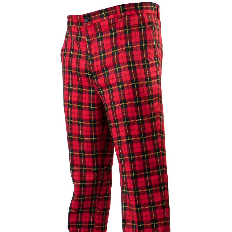 Men's patterned casual silk blend pants for a unique night - out styleRecycled - Material Men Casual Pant for an Eco - Conscious Wardrobe ChoicePlaid Red Black Yellow Pants Men's patterned casual silk blend pants for a unique night - out styleRecycled - Material Men Casual Pant for an Eco - Conscious Wardrobe ChoicePlaid Red Black Yellow Pants