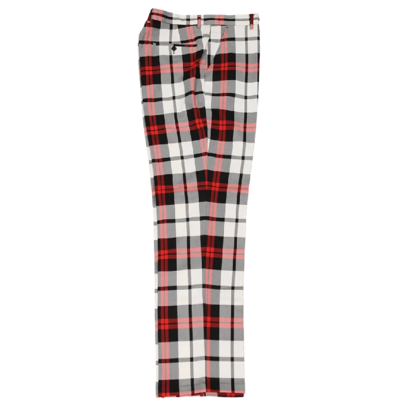 Men's patterned casual silk blend pants for a unique night - out styleRecycled - Material Men Casual Pant for an Eco - Conscious Wardrobe ChoicePlaid White Black Red Pants Men's patterned casual silk blend pants for a unique night - out styleRecycled - Material Men Casual Pant for an Eco - Conscious Wardrobe ChoicePlaid White Black Red Pants