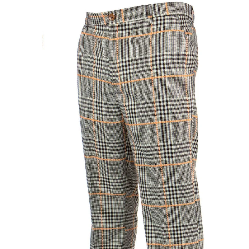 Men's elastic waistband casual lounge pants for lazy days at homeStretch - Denim Men Casual Pant Combining Comfort and DurabilityPrestige Brown Orange Plaid Pants Men's elastic waistband casual lounge pants for lazy days at homeStretch - Denim Men Casual Pant Combining Comfort and DurabilityPrestige Brown Orange Plaid Pants