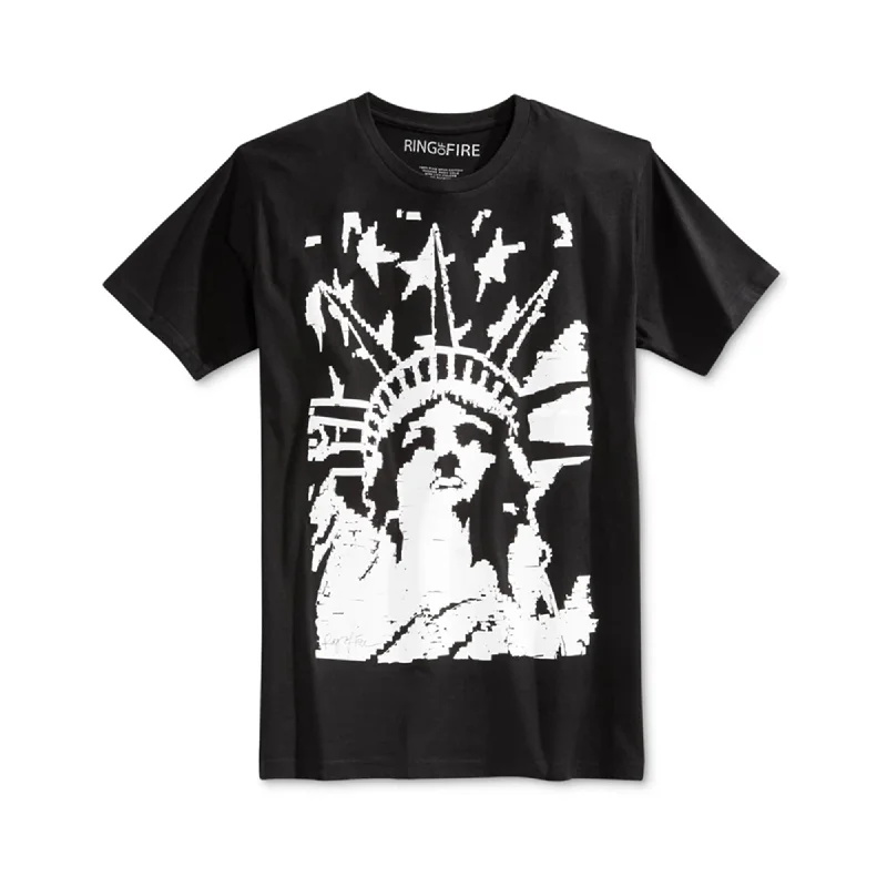 Men's button - front t - shirts with a unique artistic printMen T - Shirt with a UV - Protection Feature for Outdoor ActivitiesRing Of Fire Mens American Liberty Graphic T-Shirt Men's button - front t - shirts with a unique artistic printMen T - Shirt with a UV - Protection Feature for Outdoor ActivitiesRing Of Fire Mens American Liberty Graphic T-Shirt