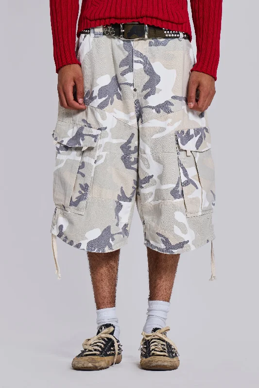 Men's cargo pants with a double - stitched construction for durabilityTwo - Tone Men Cargo Pants with a Stylish and Modern ContrastSnow Camo Cadet Cargo Shorts Men's cargo pants with a double - stitched construction for durabilityTwo - Tone Men Cargo Pants with a Stylish and Modern ContrastSnow Camo Cadet Cargo Shorts