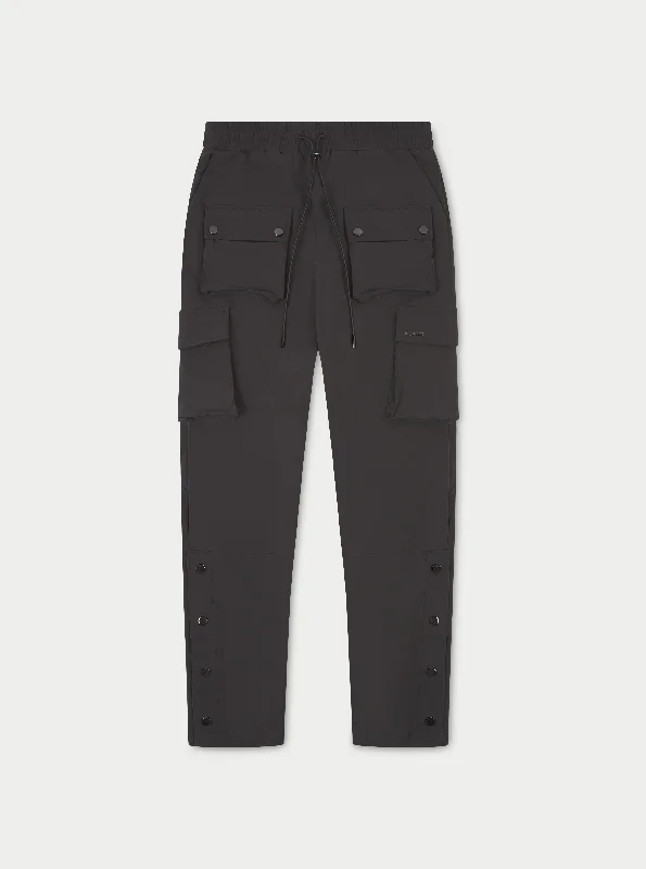 Men's cargo pants with zip - off legs for convertible functionalityCamouflage - Patterned Men Cargo Pants for Hunting and Outdoor CamouflageTECHNICAL STRETCH POPPER DETAIL CARGO PANTS - CHARCOAL Men's cargo pants with zip - off legs for convertible functionalityCamouflage - Patterned Men Cargo Pants for Hunting and Outdoor CamouflageTECHNICAL STRETCH POPPER DETAIL CARGO PANTS - CHARCOAL