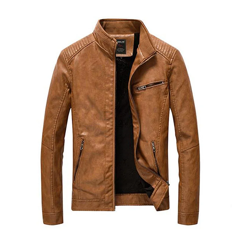Men fleece - lined leather jackets for a luxurious feelMen Fleece with a Stand - Up Collar for Neck Protection2019 New PU Leather Jacket Streetwear Men's Leather Jacket Clothes Washed fleece motorcycle Leather Jacket Fashion Casual Coat Men fleece - lined leather jackets for a luxurious feelMen Fleece with a Stand - Up Collar for Neck Protection2019 New PU Leather Jacket Streetwear Men's Leather Jacket Clothes Washed fleece motorcycle Leather Jacket Fashion Casual Coat